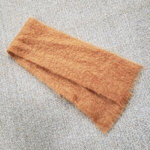 Amanda Smith Mohair Wool Blend Scarf 49" Rust Orange Made In Great Britain